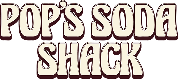 Pop’s soda shack logo with vintage design elements.