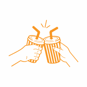 Cold soda fountain drinks with colorful vintage signage at Pop’s Soda Shack.