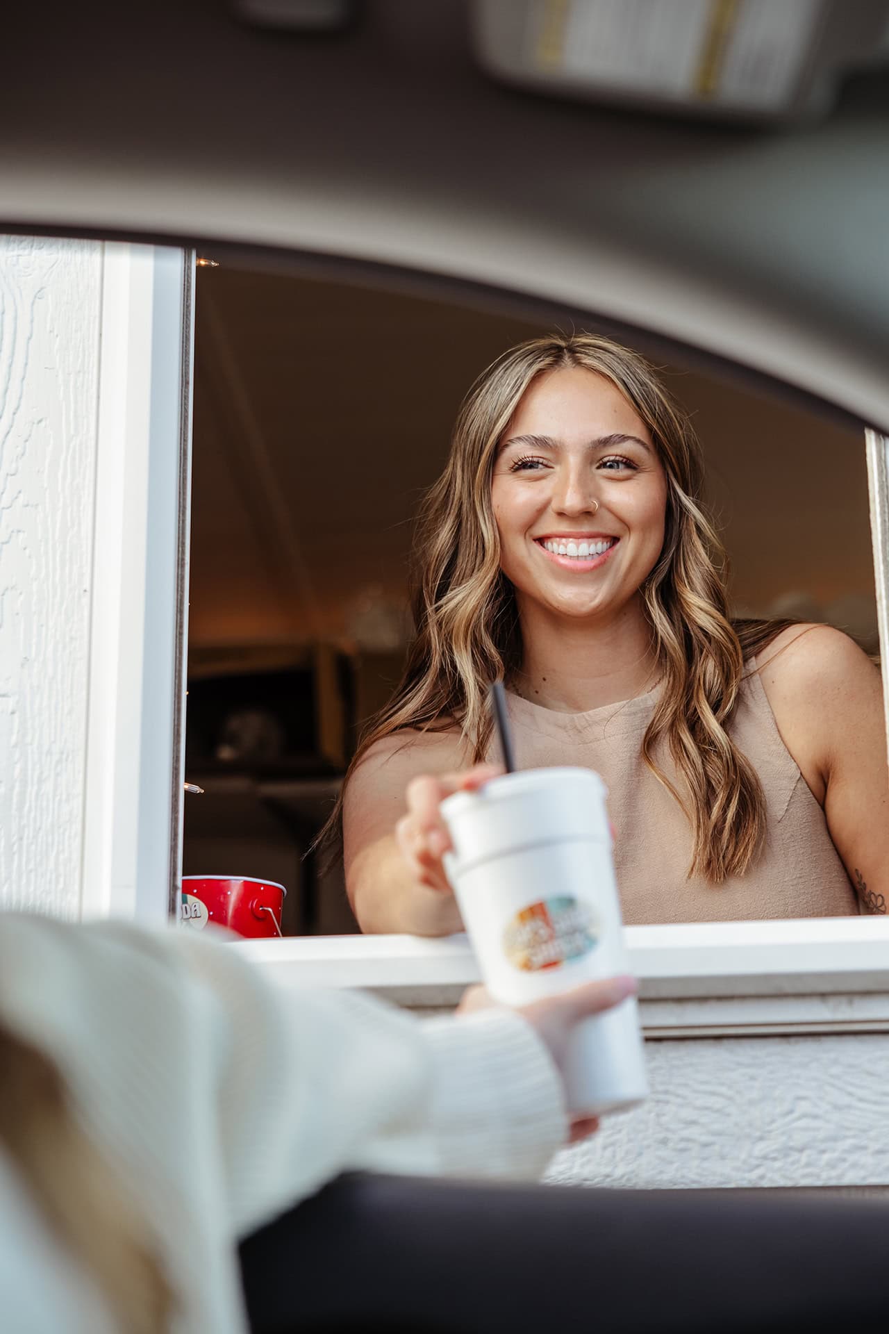 Refreshing soda served at Pop's Soda Shack, a classic American drive-in.